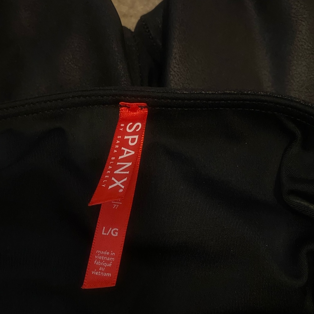 Faux leather spanx biker shorts